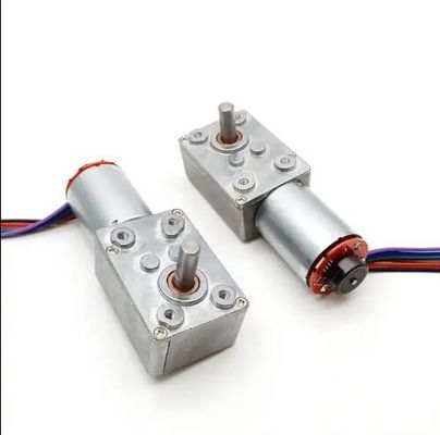 Wysoki moment obrotowy DC Worm Gear Motor Niska prędkość Power Off Self Locking Motor Z Encoderem