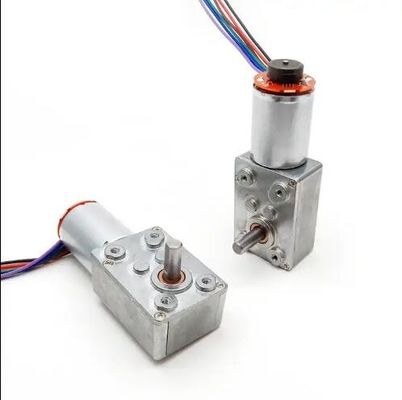 Wysoki moment obrotowy DC Worm Gear Motor Niska prędkość Power Off Self Locking Motor Z Encoderem